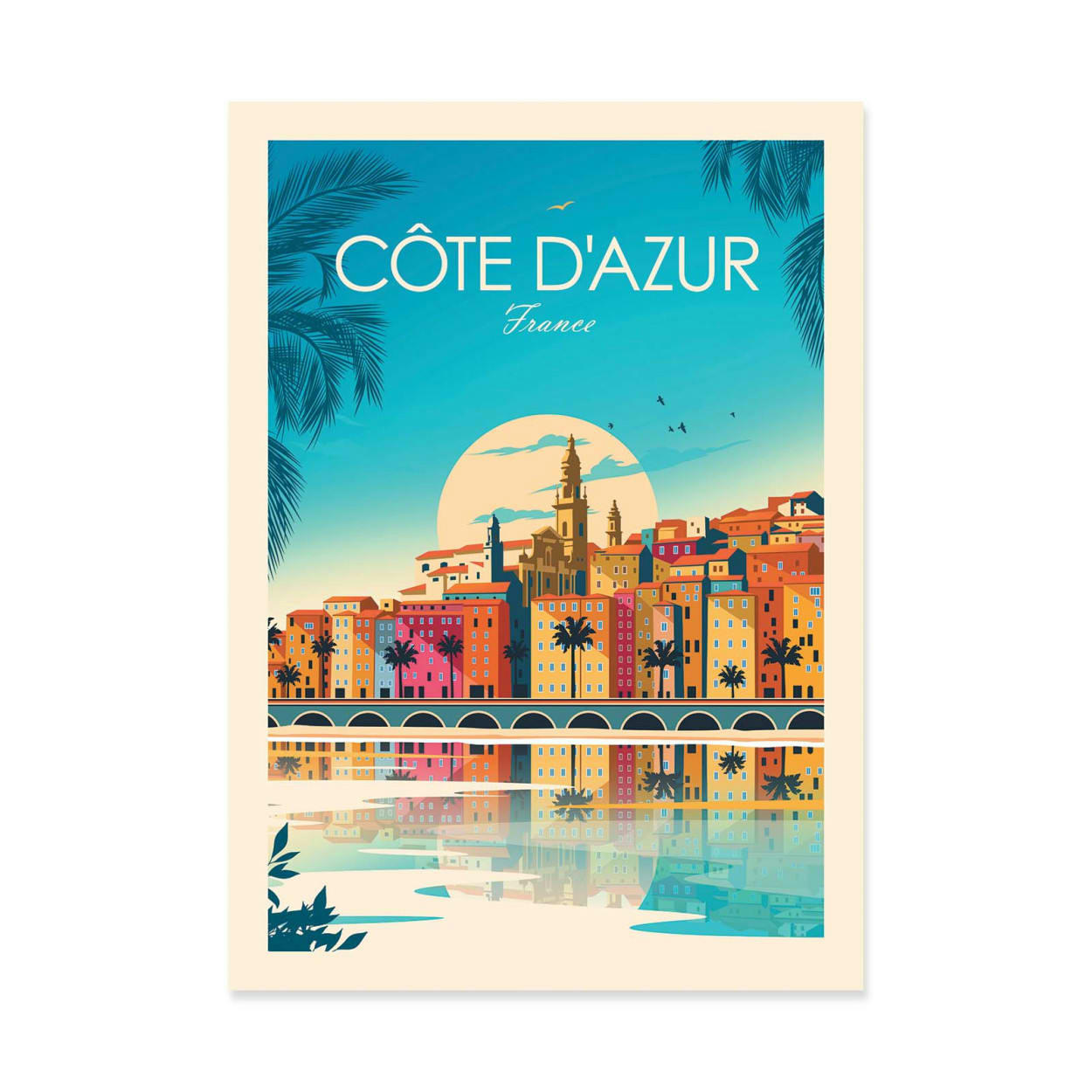 STUDIO INCEPTION - COTE D'AZUR FRANCE - STUDIO INCEPTION - Affiche d'art 50 x 70 cm