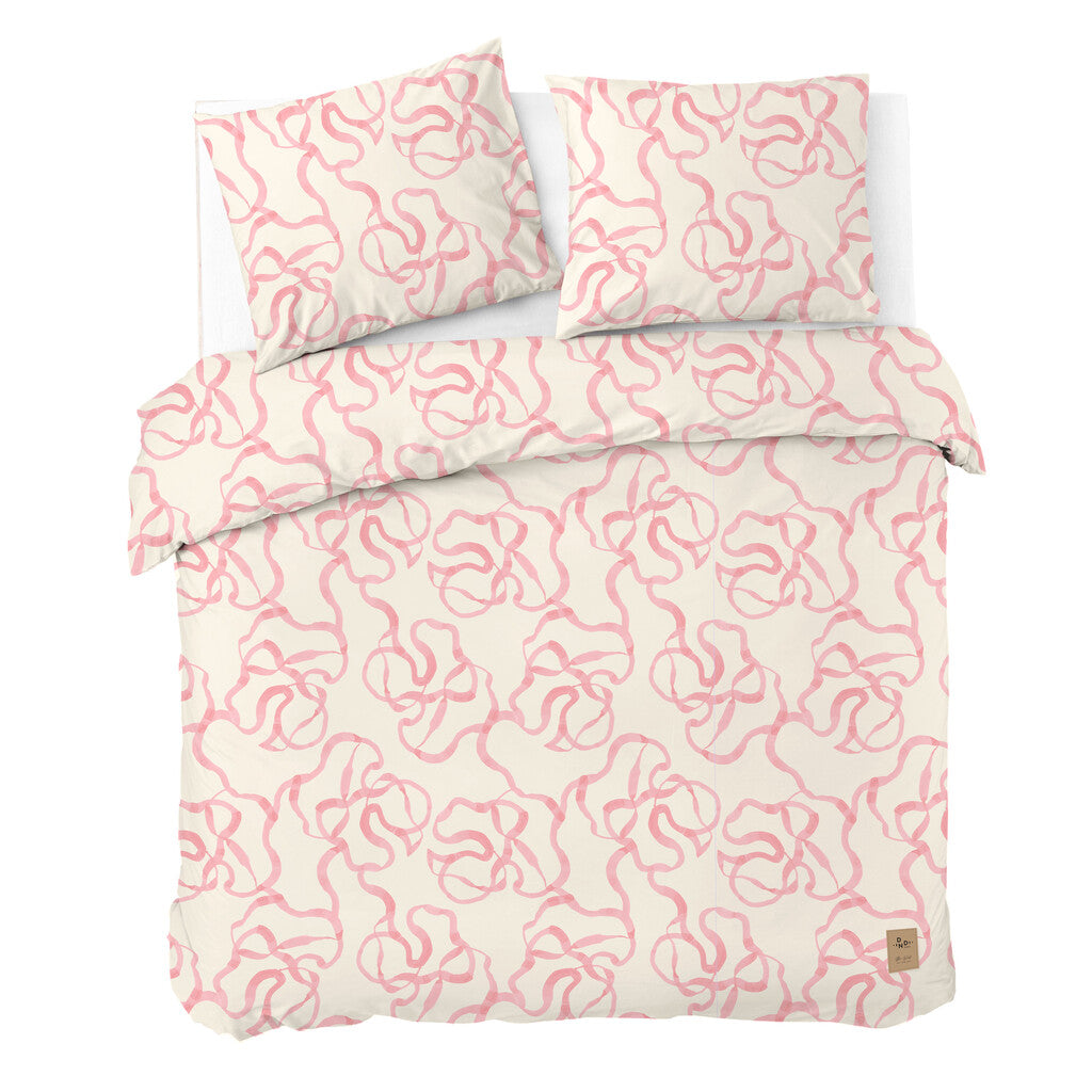 Dindi Home - Dekbedovertrek Pink Party - 200x220 - Off White   Roze