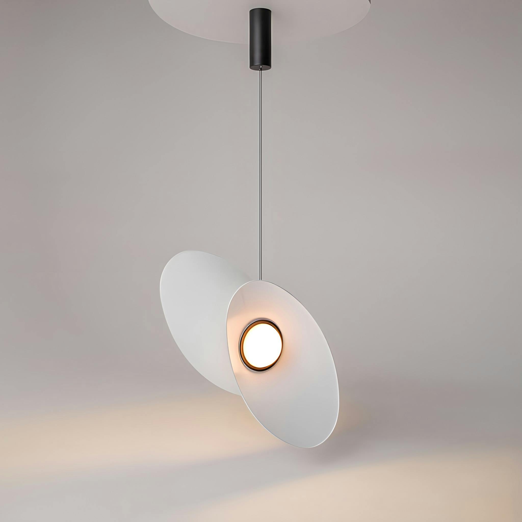 Suspension design LED – abat-jour diabolo blanc JUNO