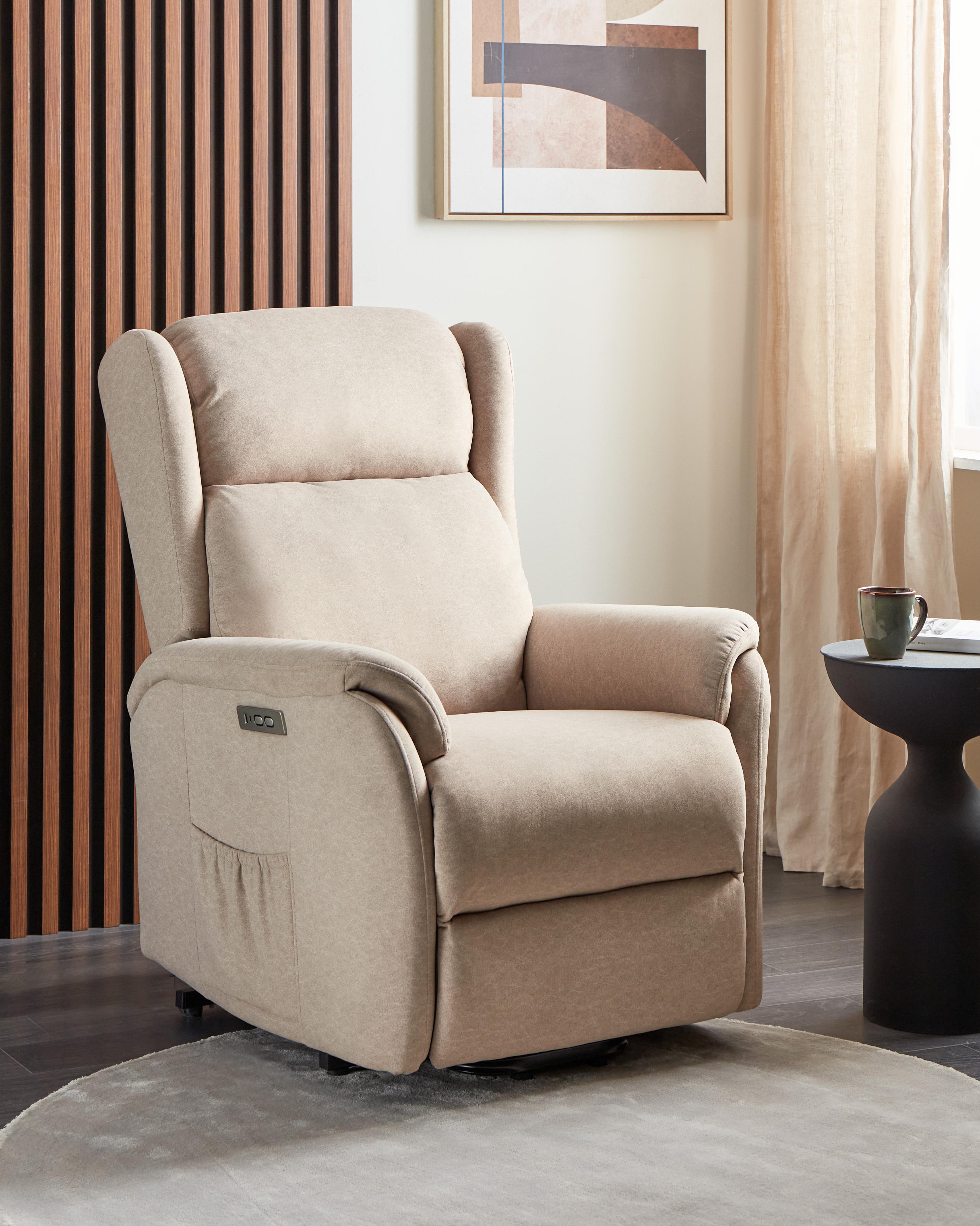 Electric Recliner Chair ELEGY with Footrest Velvet Taupe