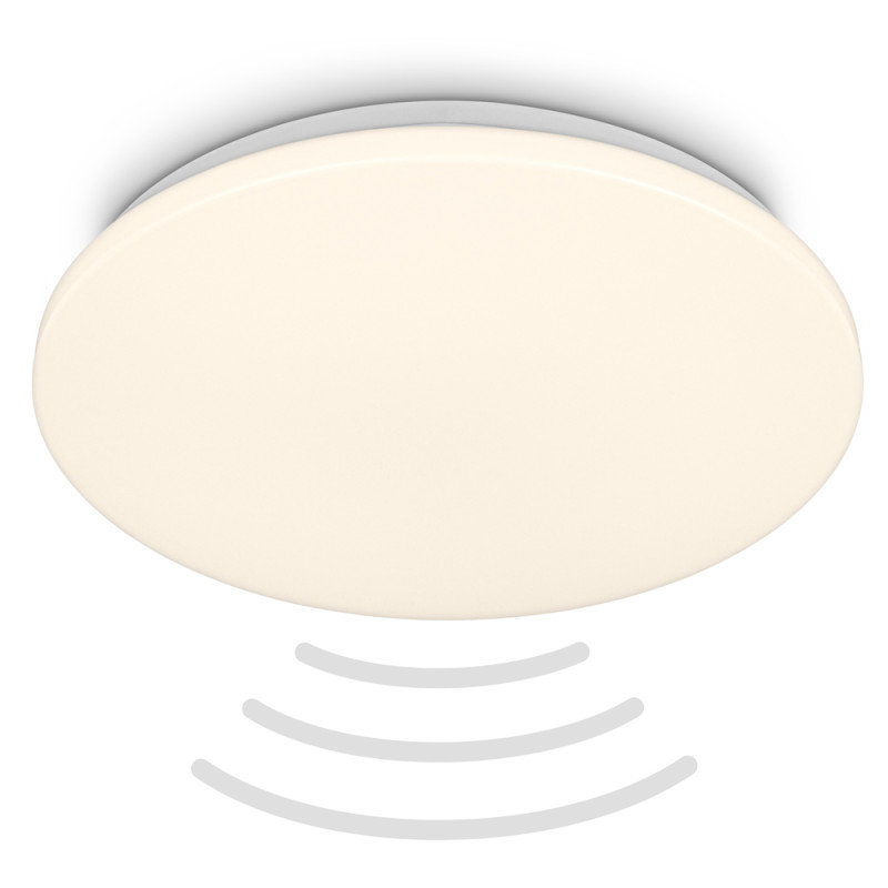 Plafonnier LED blanc avec détecteur de mouvement IP54 blanc chaud 2600 lm 24 W BRILONER
