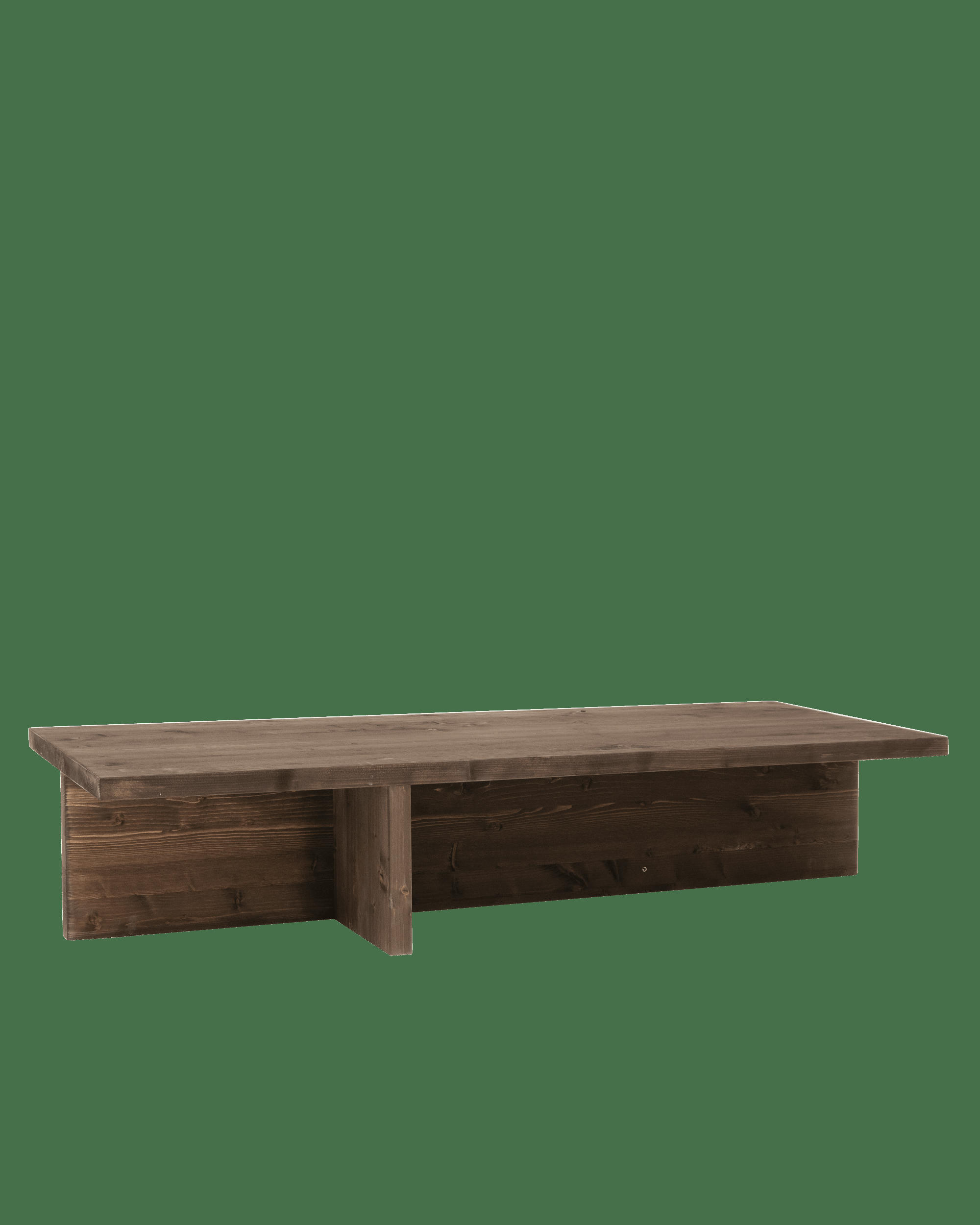 SAM - Table basse en bois de sapin marron foncé
