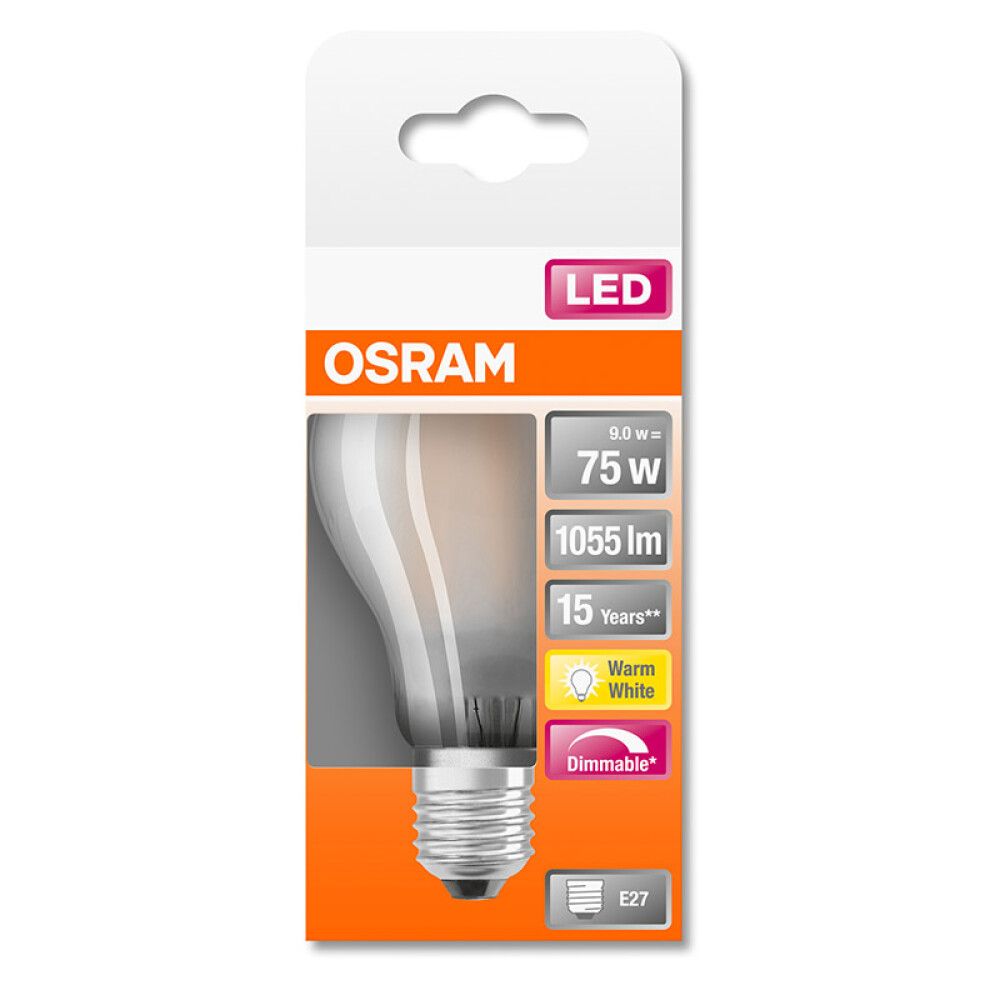 LYSPÆRE OSRAM SST CLAS A DIMBAR LED E27 9W
