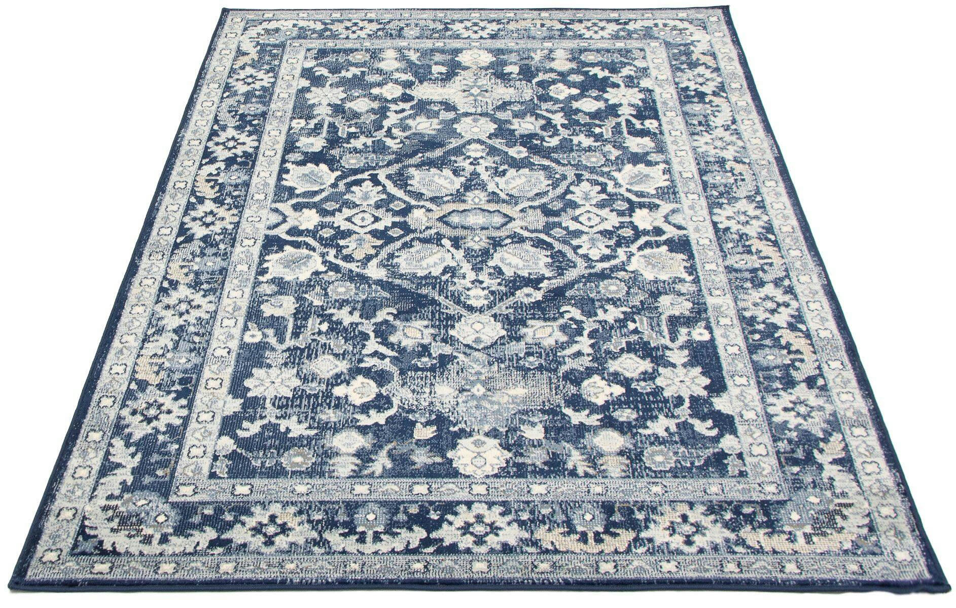 ECARPET Tajma Indoor Area Rug, Indigo, Assorted Sizes