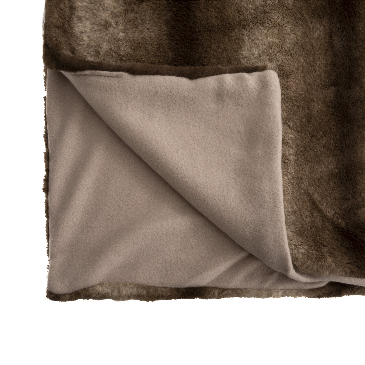 Faux Fur plaid "Grizzli" Brown, 180x230 cm