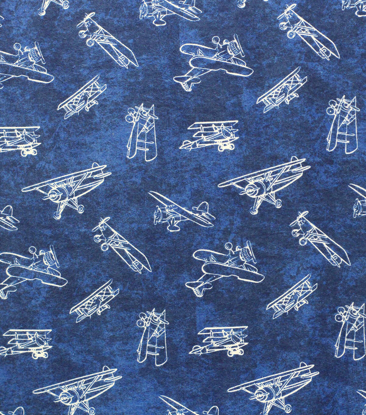 Biplane On Blue Super Snuggle Flannel Fabric