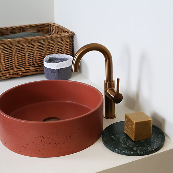 Mitigeur de lavabo haut cuivre brossé Essebagno Reflet