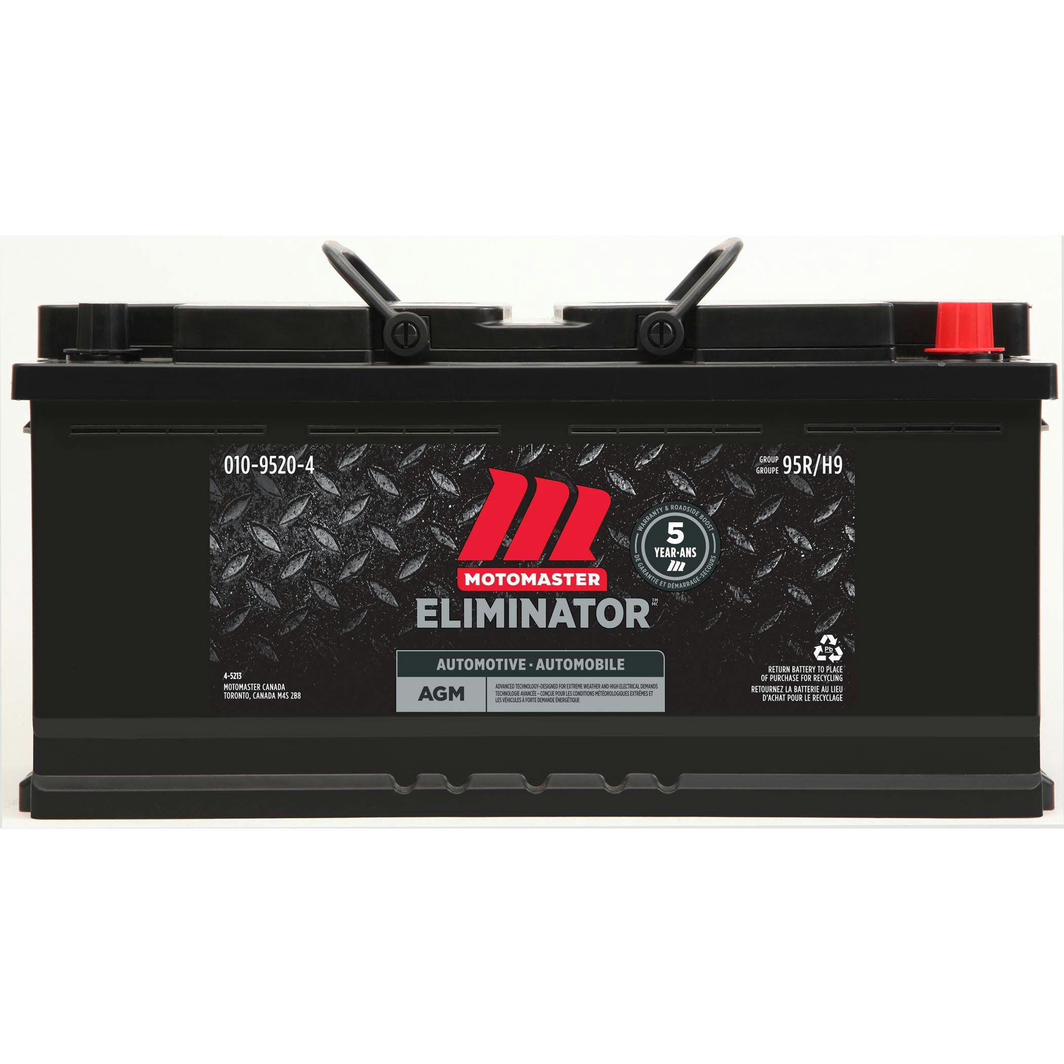 MOTOMASTER ELIMINATOR AGM Group Size 95R (H9/L6) Battery, 950 CCA