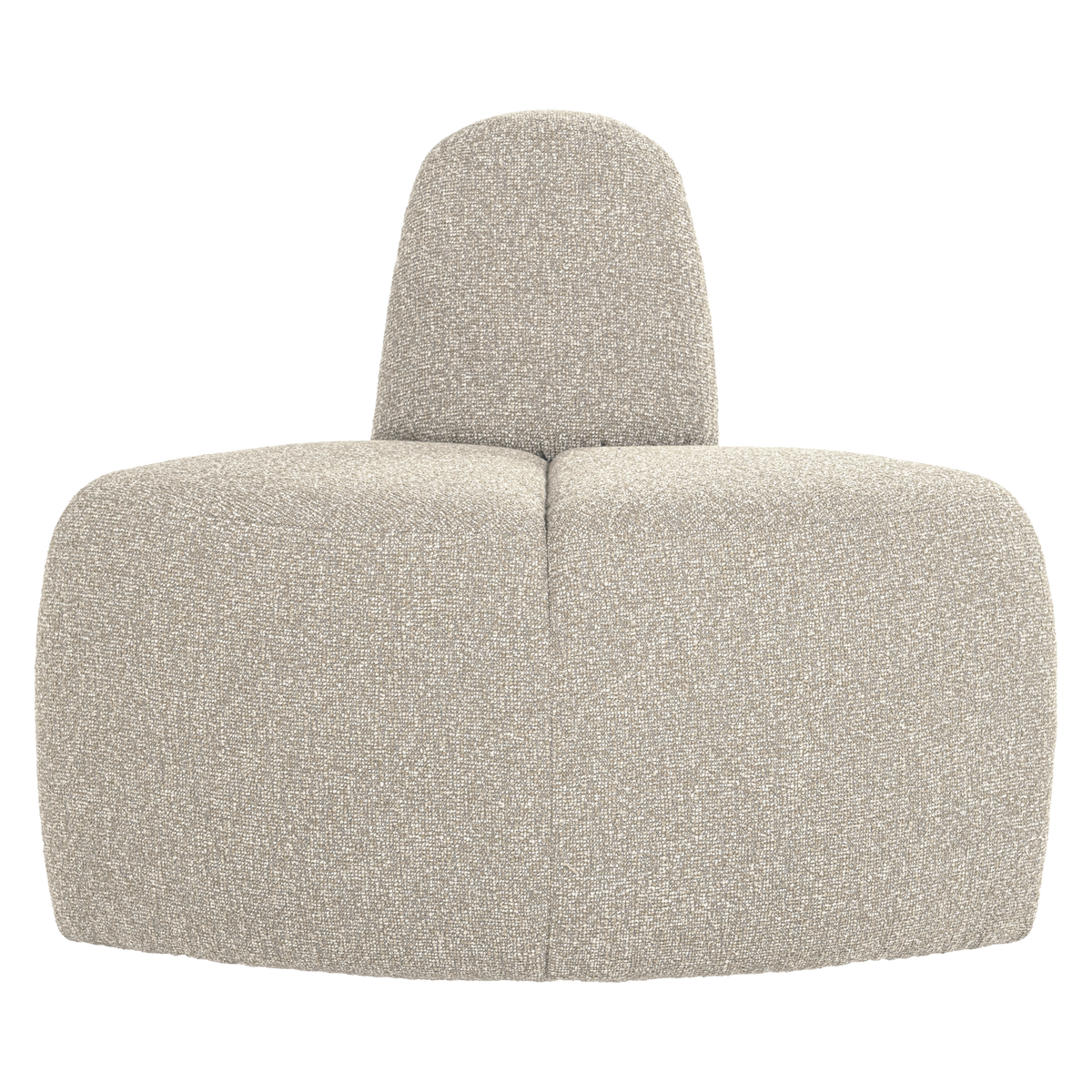 WOOOD eetbank hoek rond rugleuning Mojo - Bouclé - Beige Melange - 83x100x74