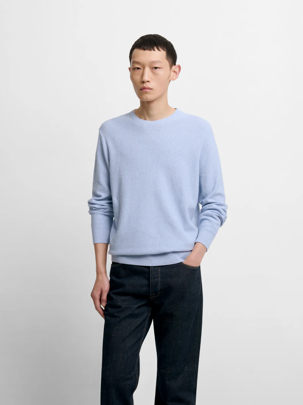 Pull col rond en coton bio