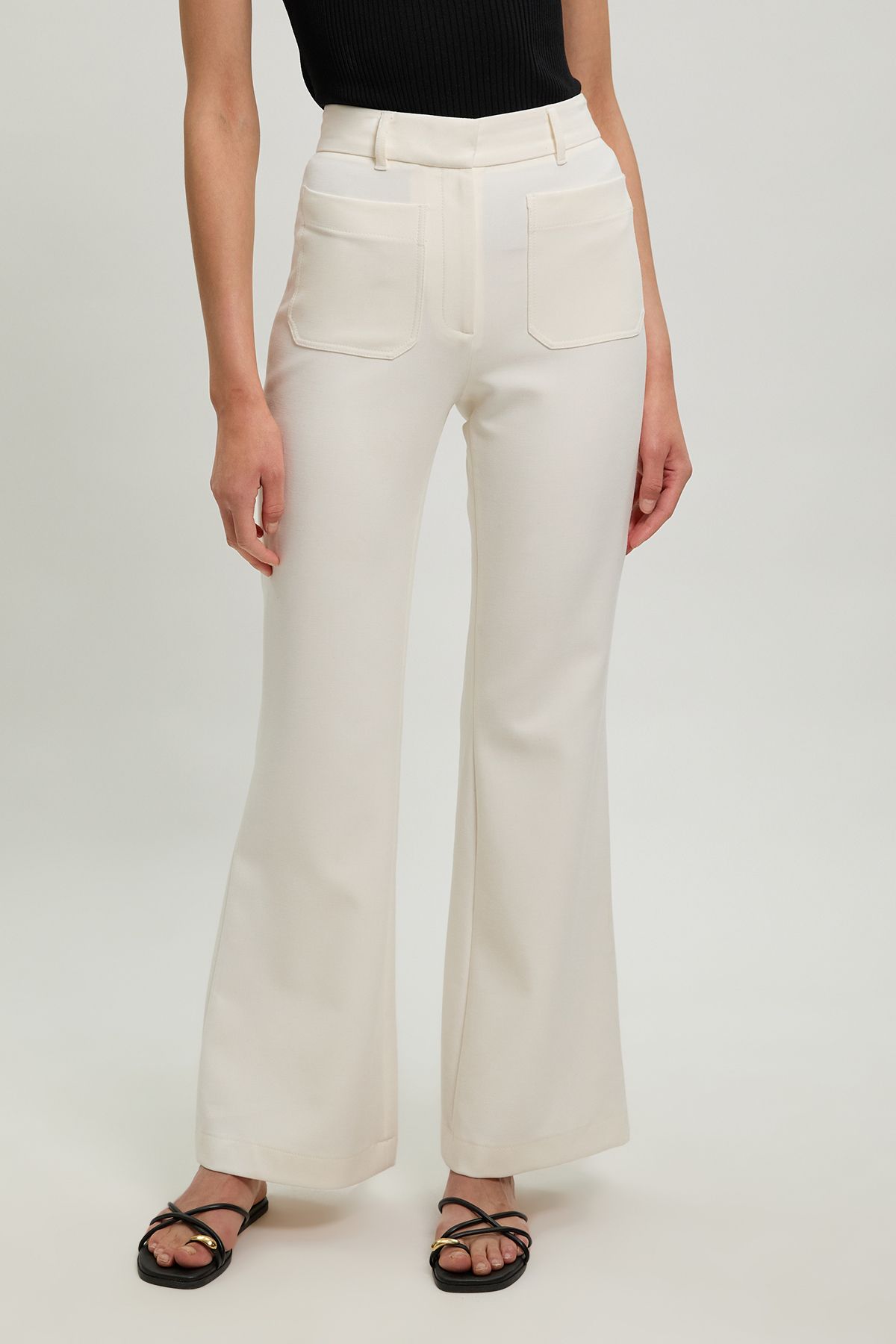KarenMillen Petite Compact Stretch Pocket Straight Leg Trousers