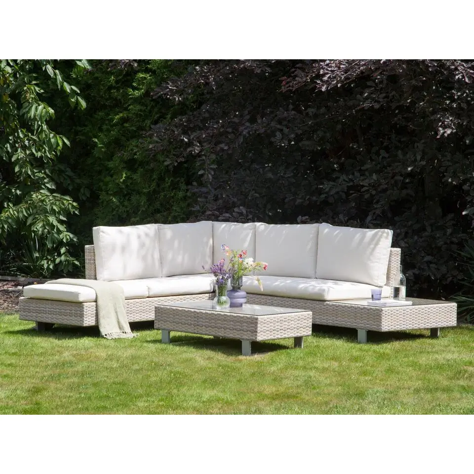 LANCIANO - Loungeset voor 5 - Off-white - PE rotan