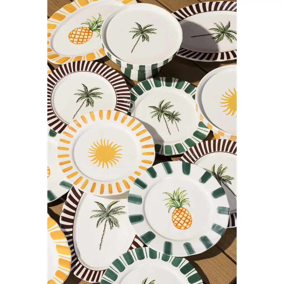 Ontbijtbord Zon geel keramiek - &Oslash;23 cm