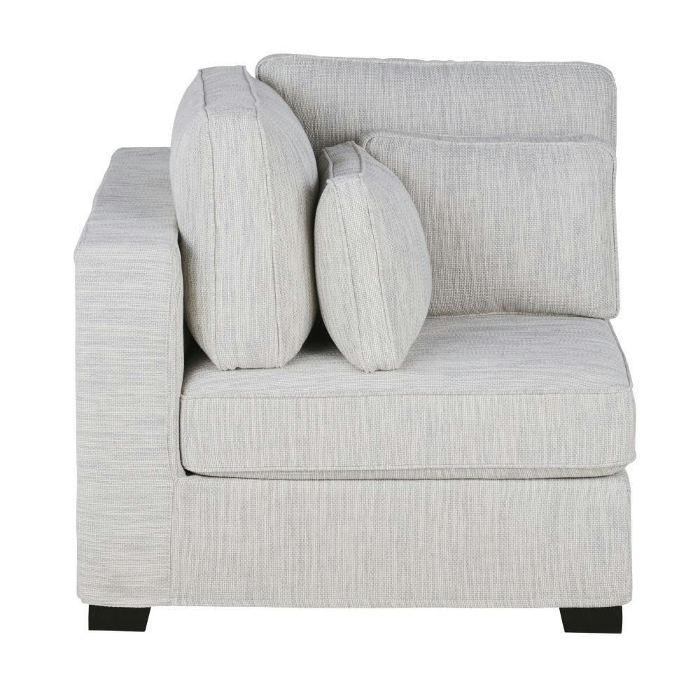 Milano - Angle pour canapé modulable en textile recyclé gris clair chiné