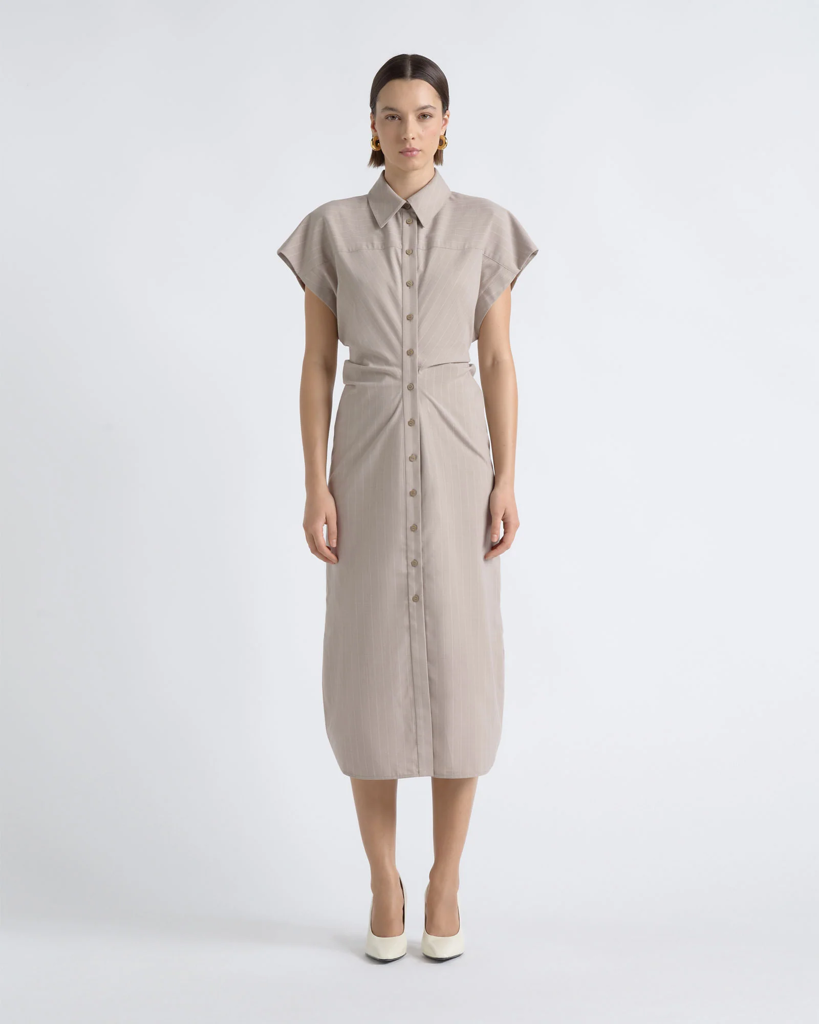Pinstripe Shirt Dress