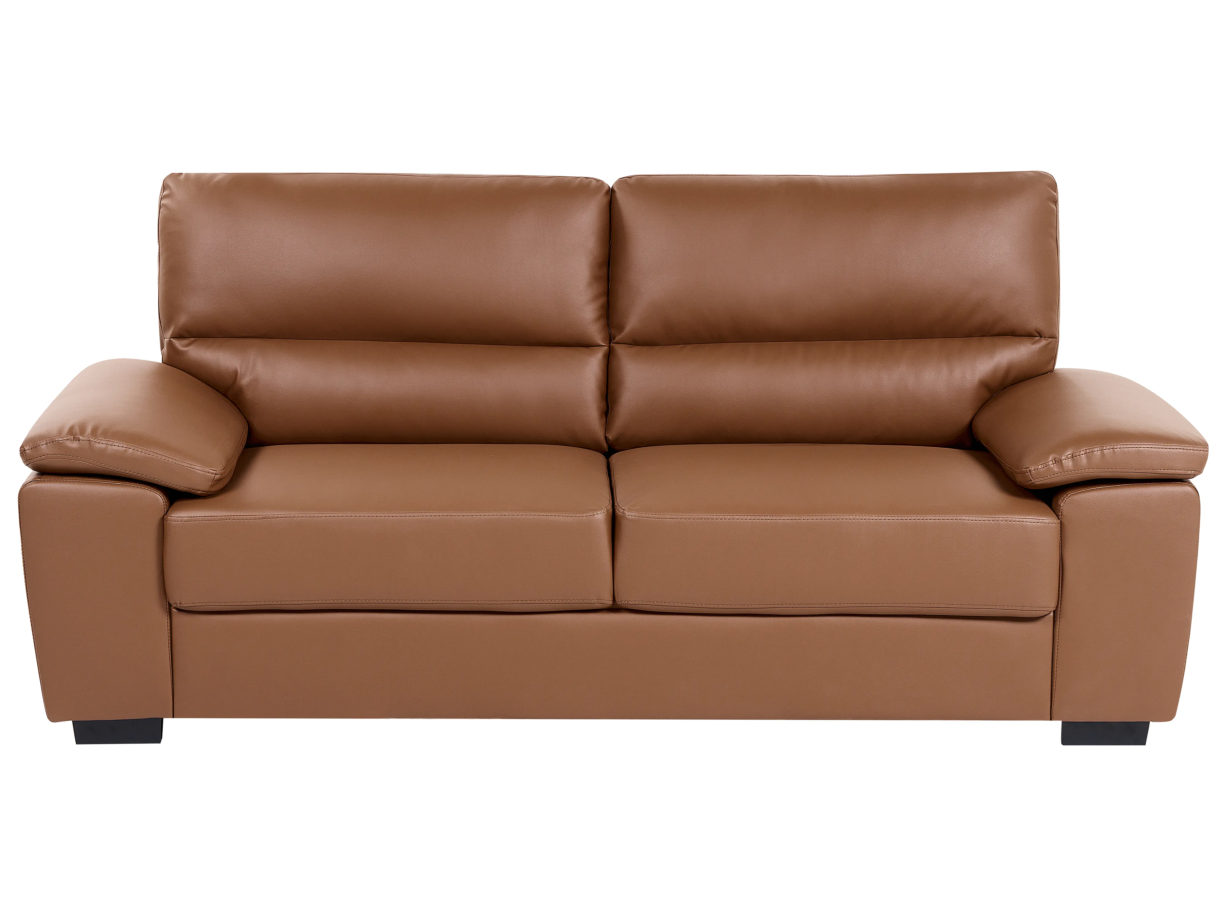 Sofa 2 Seater VOGAR Faux Leather Golden Brown