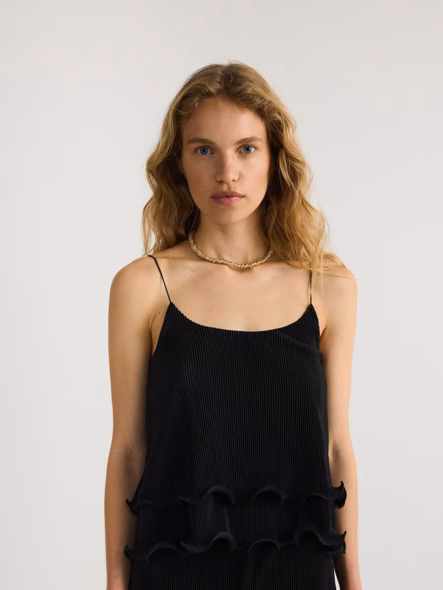 Pleated Crop Top