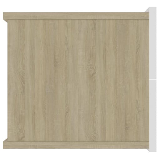 NNEVL Bedside Cabinets 2 pcs White and Sonoma Oak 40x30x30 cm Chipboard