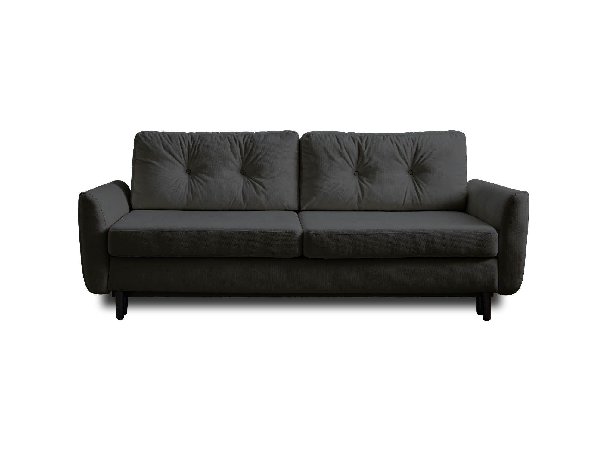 NILS - Canapé droit convertible 3 places en velours gris