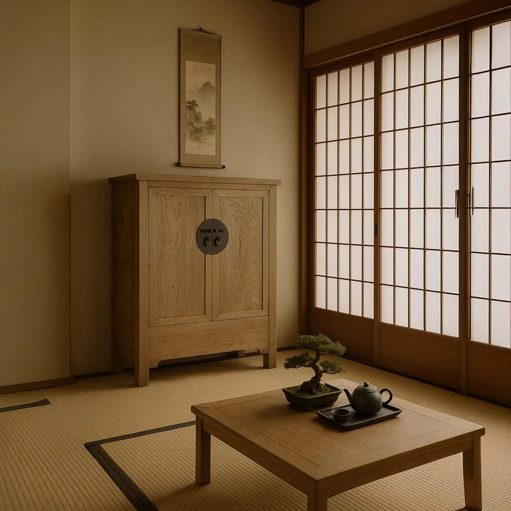 Armário Madeira com Fechadura Circular Oriental 132 cm OSAKA