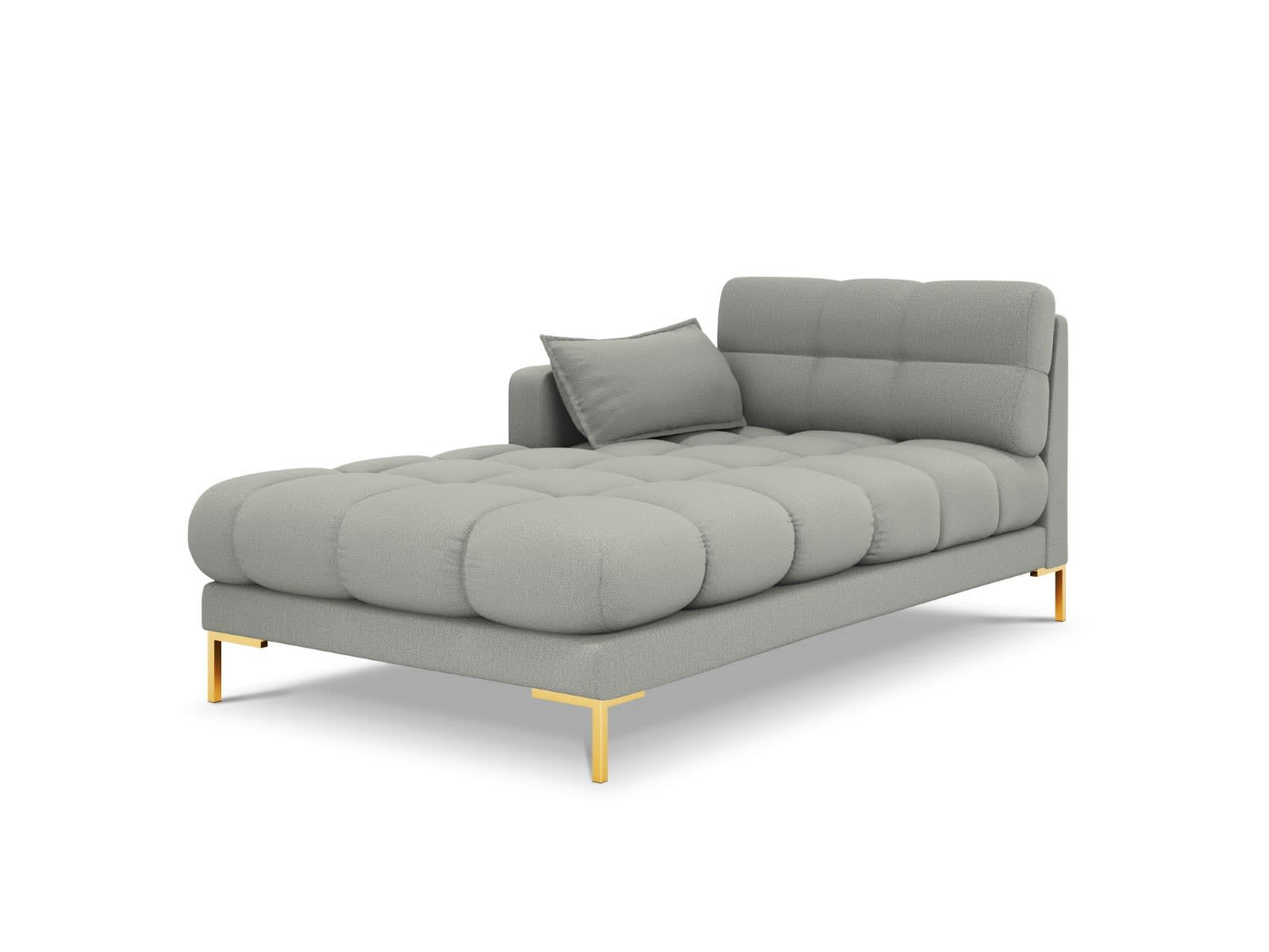 MAMAIA - Méridienne gauche 1 place en tissu structurel gris clair