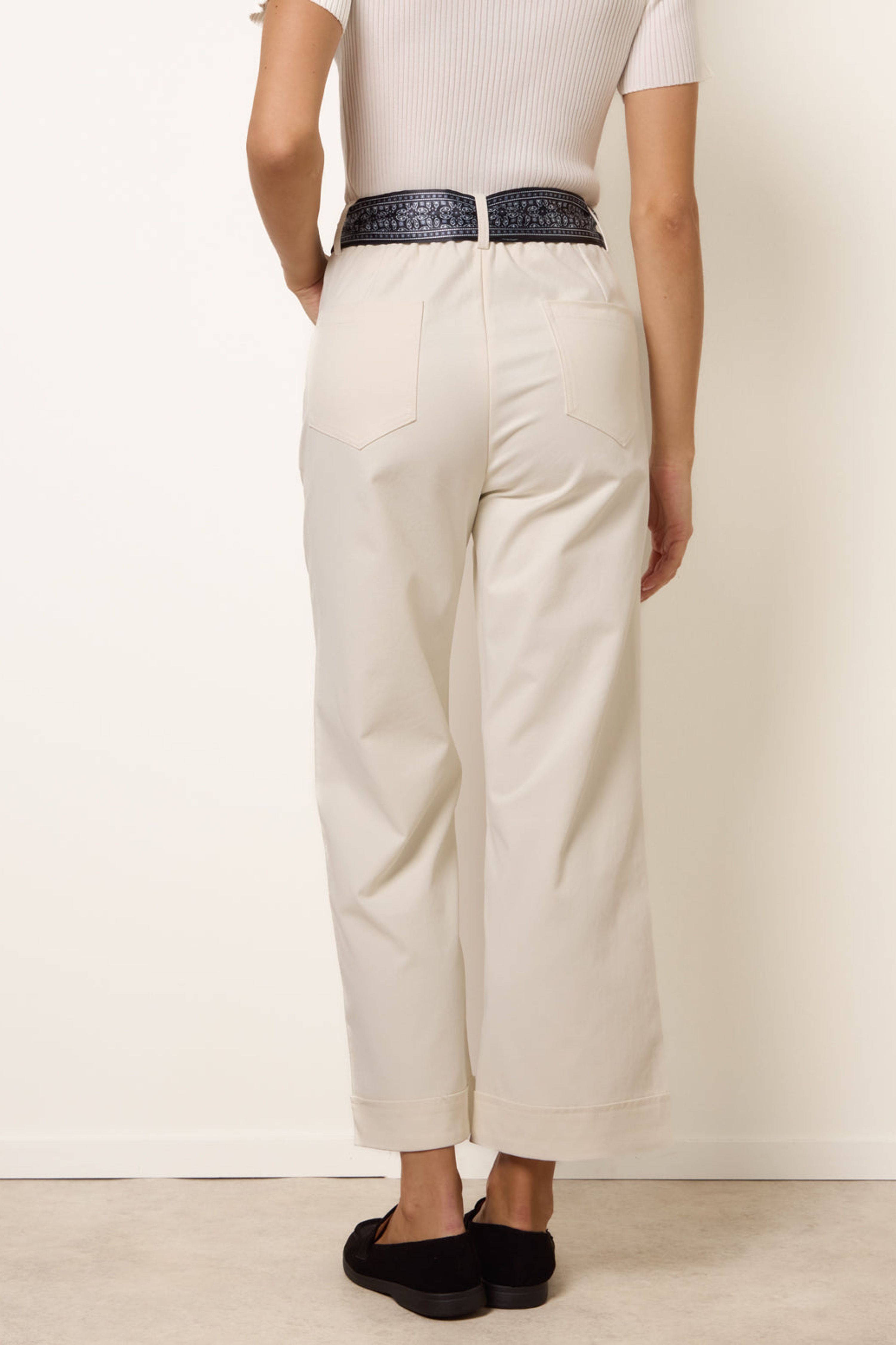 Blue Vanilla Off-White Scarf Belt Trousers