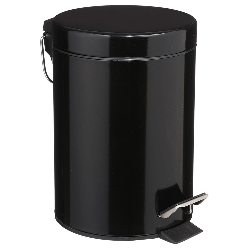 Balde wc preto metal 3l