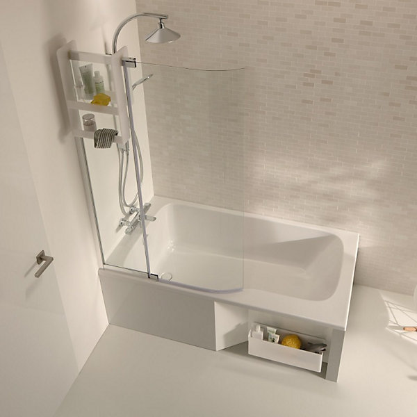 Baignoire bain douche JACOB DELAFON Malice   nettoyant 160 x 85, version gauche