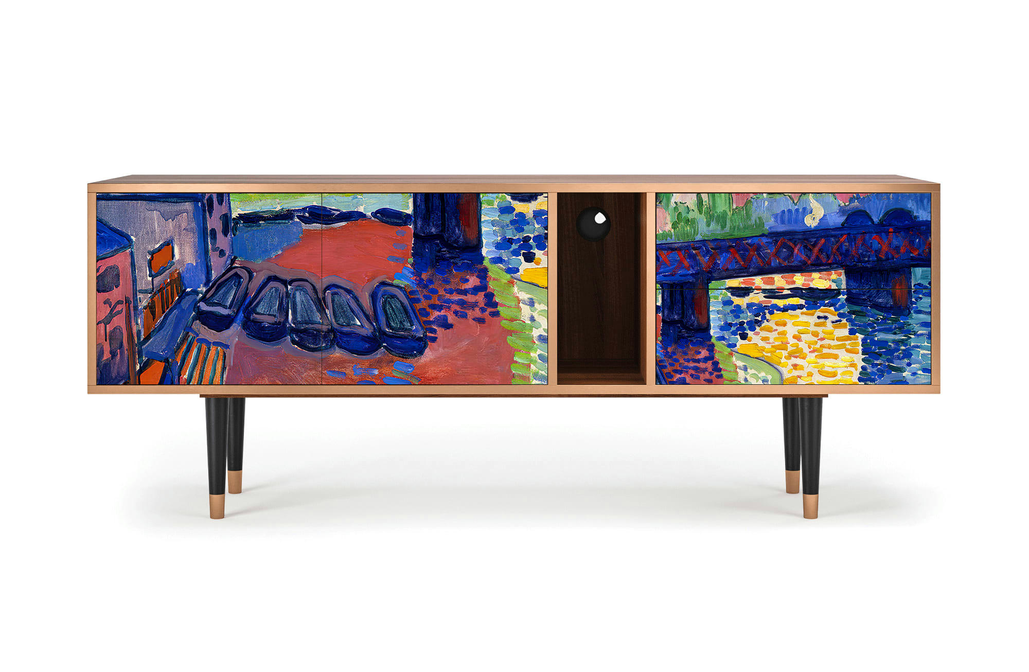 CHARING CROSS BRIDGE BY ANDRE DEAIN - Meuble TV  multicolore 2 tiroirs et 2 portes L 170 cm