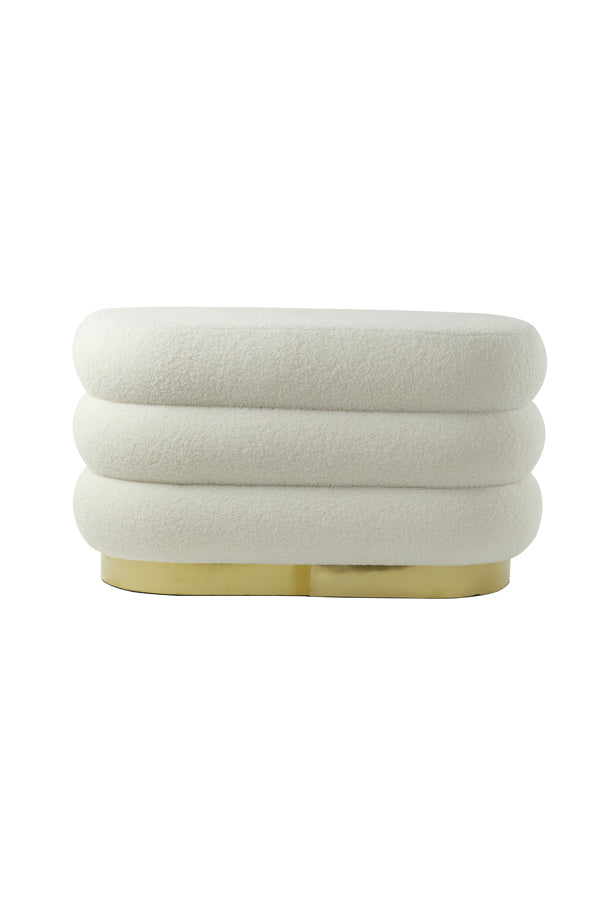 Light & Living poef LYALL - 80x40x45cm - wit