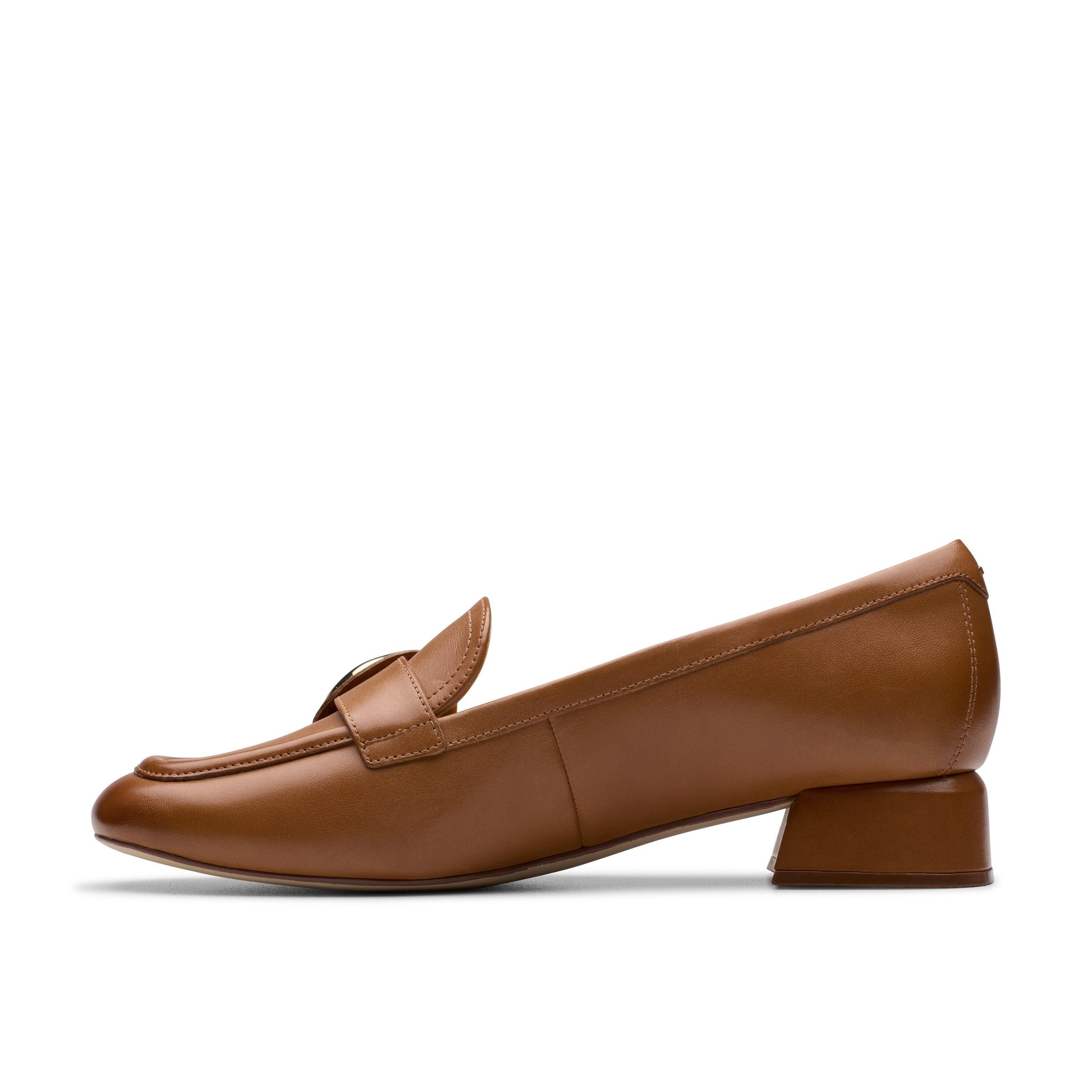 Clarks Daiss 30 Trim Dark Tan Leather Loafers