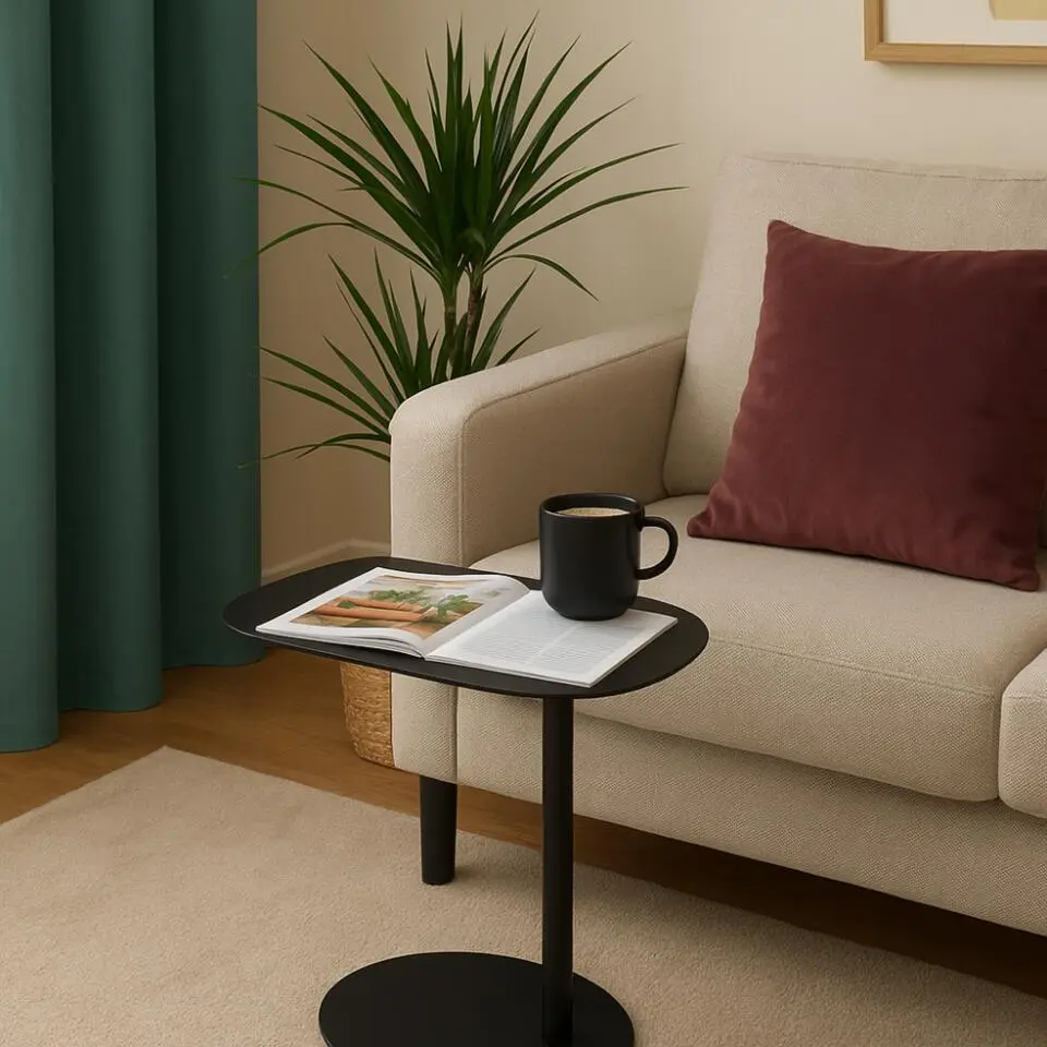 MISOU Bijzettafel op Voet - Zwart