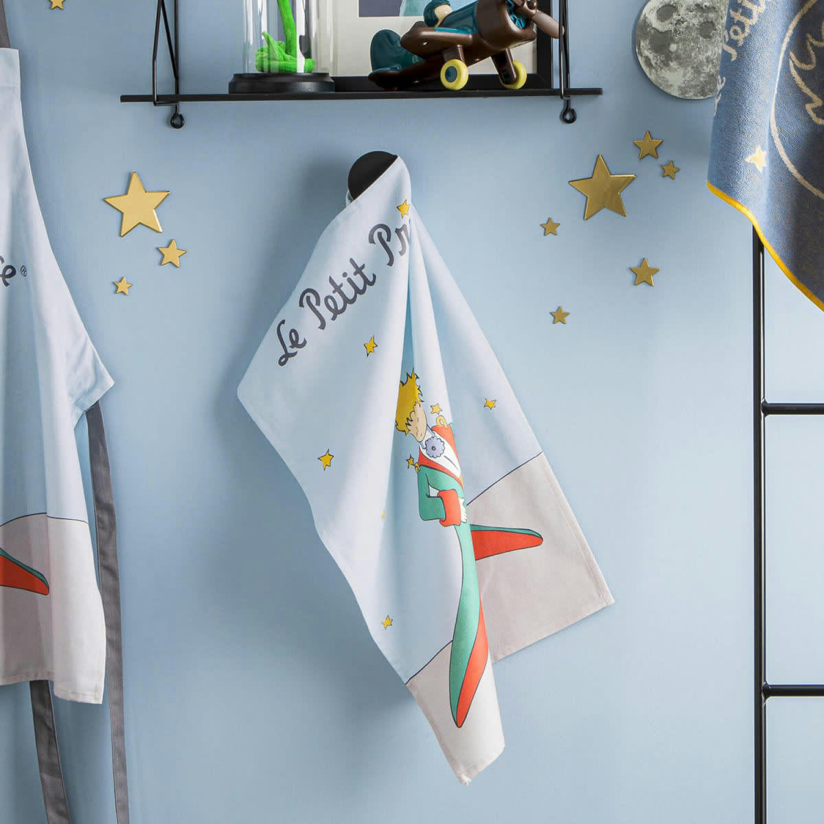 LE PETIT PRINCE - Torchon en coton bleu 50x75
