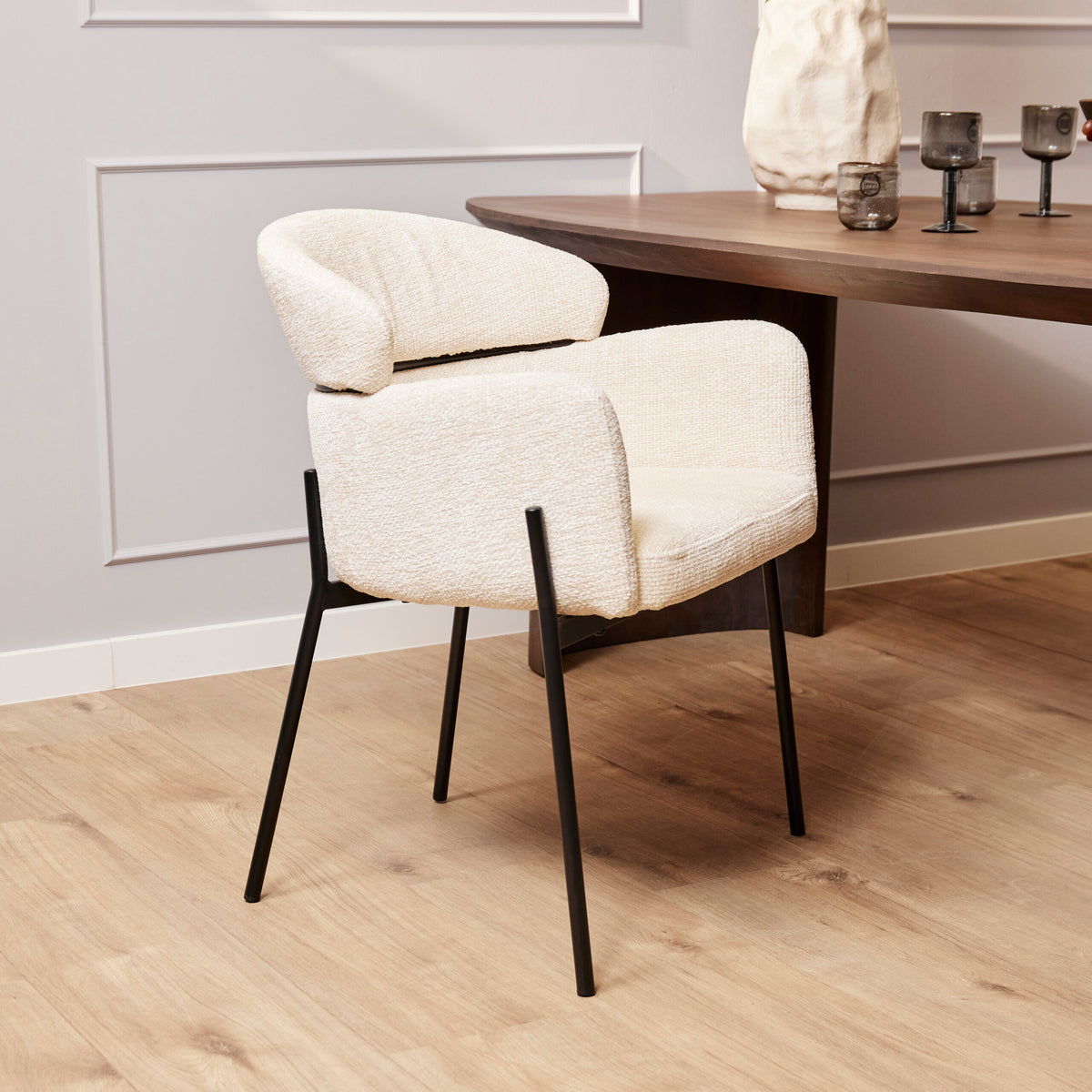 Starfurn eetkamerstoel Otis - wit - 60,5x74,5x55cm