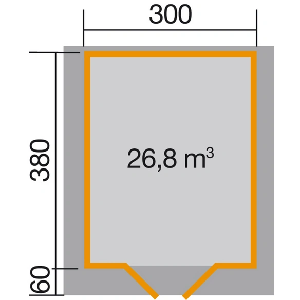 Gartenhaus »139 A Gr.3«, Holz, BxHxT: 380 x 262 x 380 cm (Außenmaße inkl. Dachüberstand)