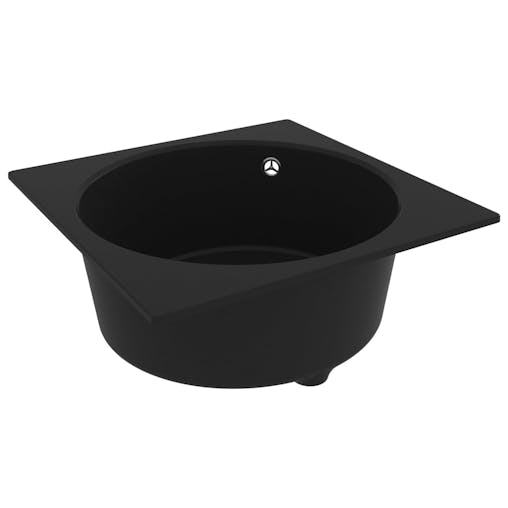 NNEVL Kitchen Sink with Overflow Hole Black Granite
