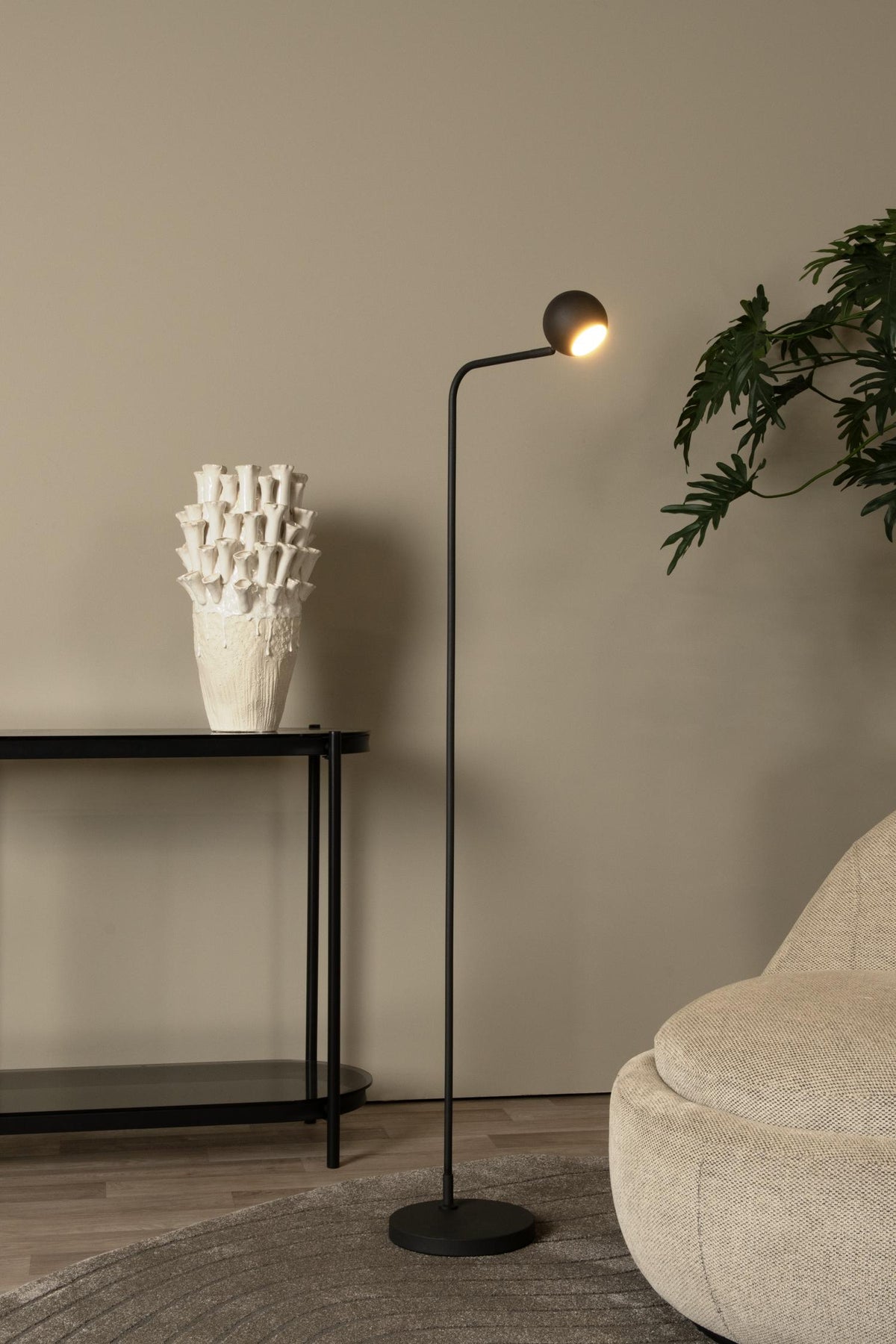 Lucide vloerlamp COMET - Geïntegreerde LED - Zwart
