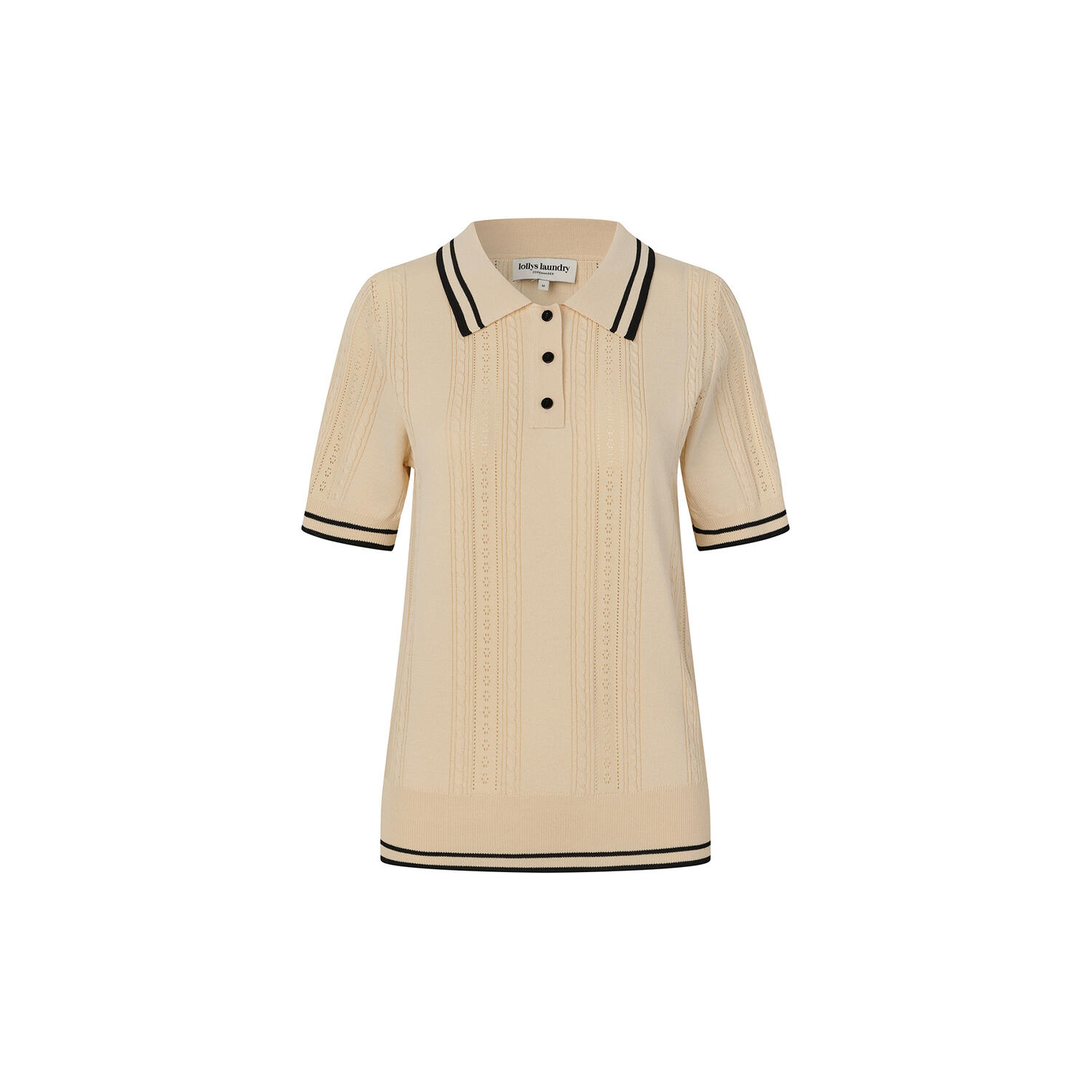 AndreaLL Polo Knit S/S, creme