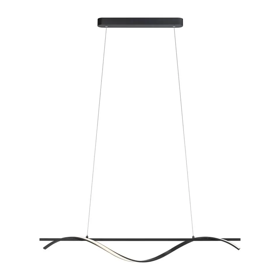Hanglamp Joa LED - mat zwart metaal - 120x100x12 cm