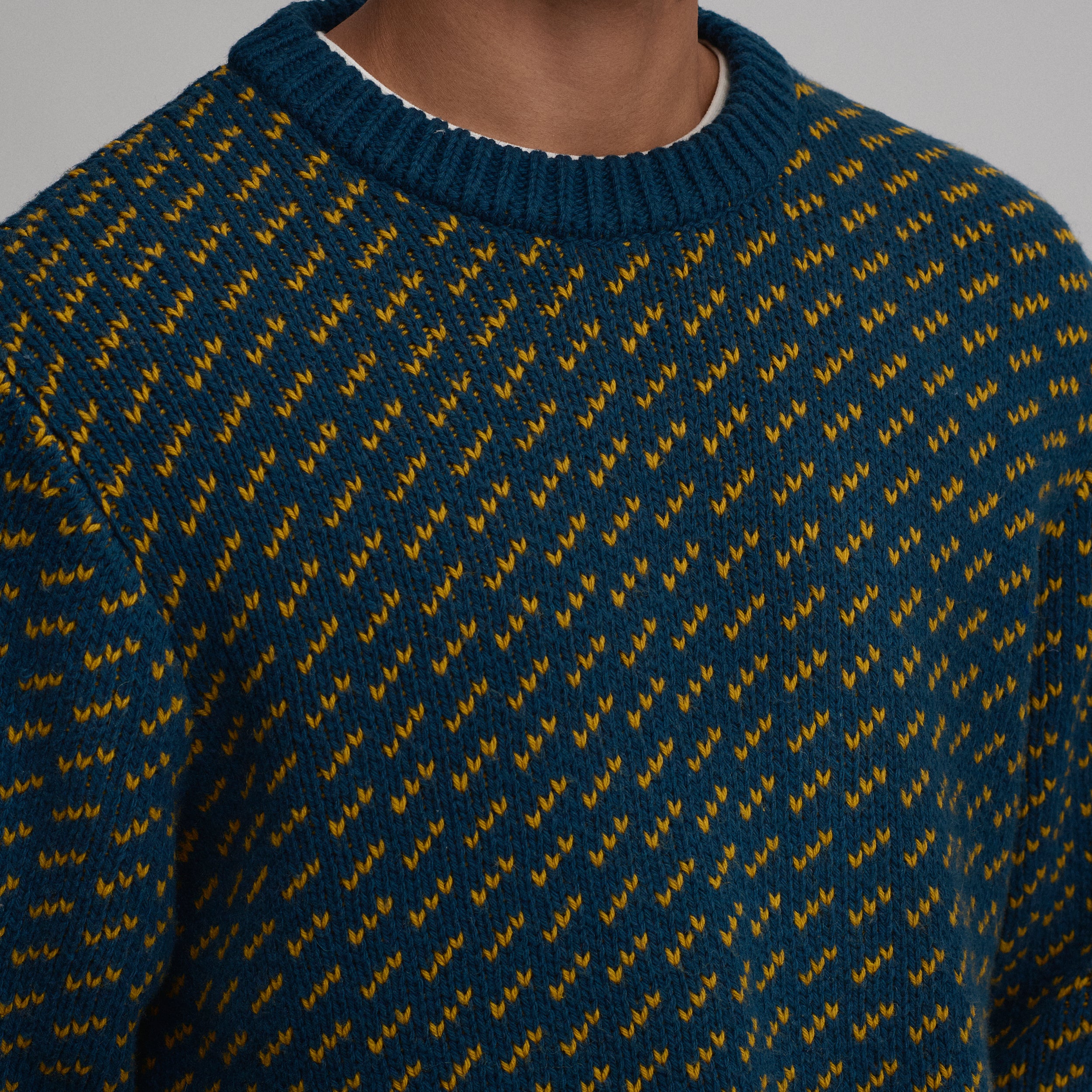 Men's Holiday Festive Birdseye Crew Sweater