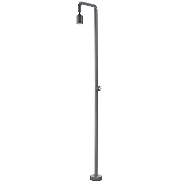 Douche de piscine grise en acier 316 avec diffuseur orientable anticalcaire