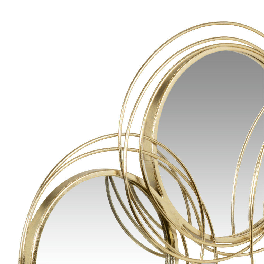 KEMAL - Déco murale en métal doré et miroirs 90x40