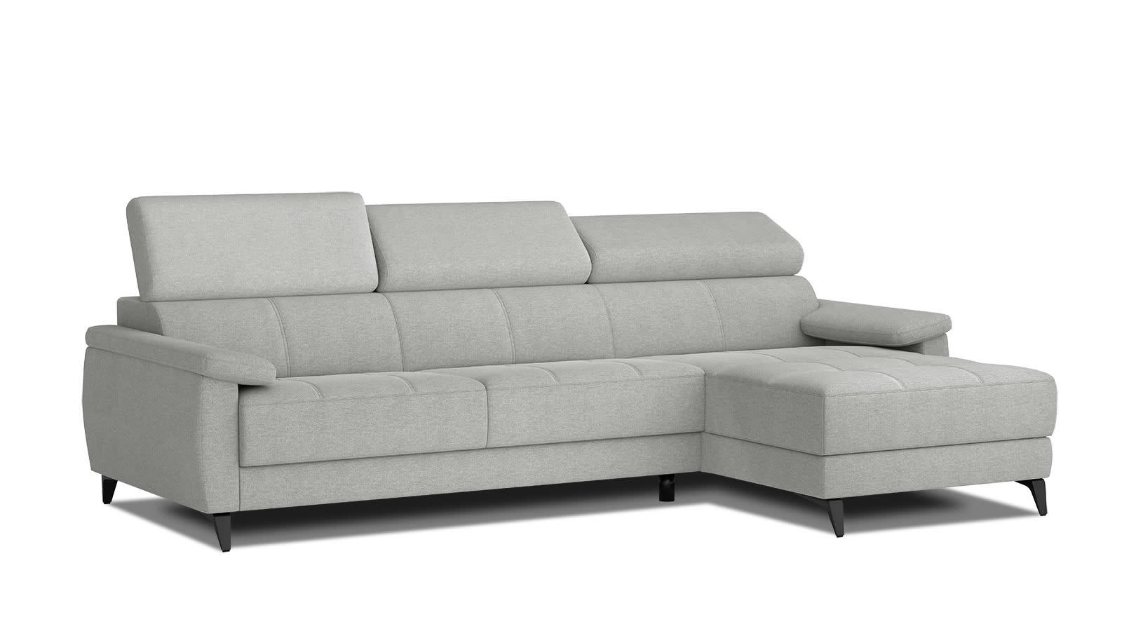 TAUNUS - Canapé d'angle droit 4 places beige foncé