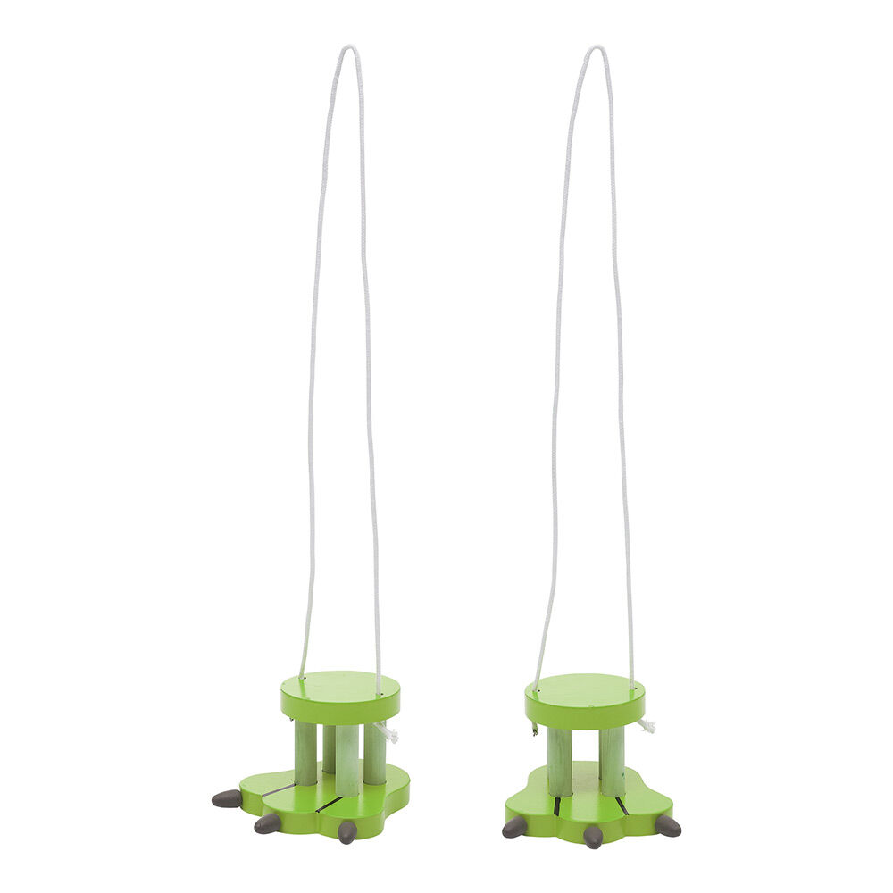 Mini échasse pied animal en bois - Longueur corde 150 cm