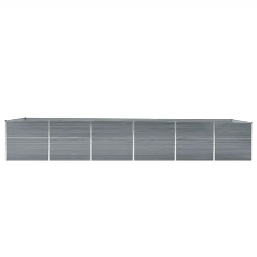 NNEVL Garden Raised Bed Galvanised Steel 480x80x77 cm Grey