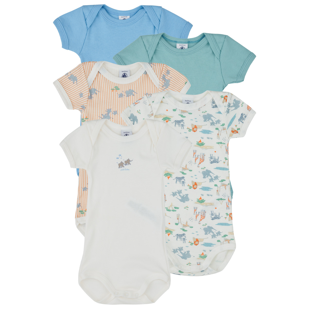 Petit Bateau - 5 BODIES US MC - Multicolour