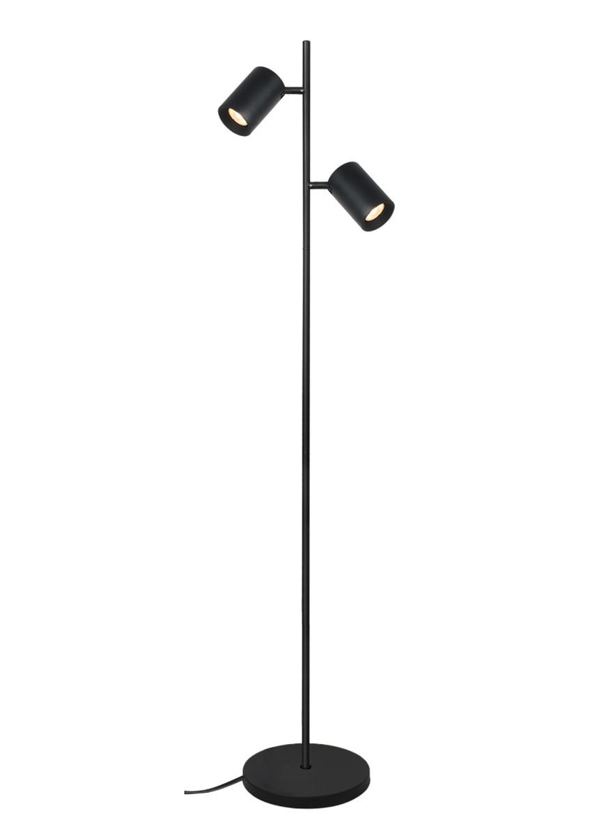 Artdelight vloerlamp Megano - 2 lichts - 25 x 150  cm - zwart