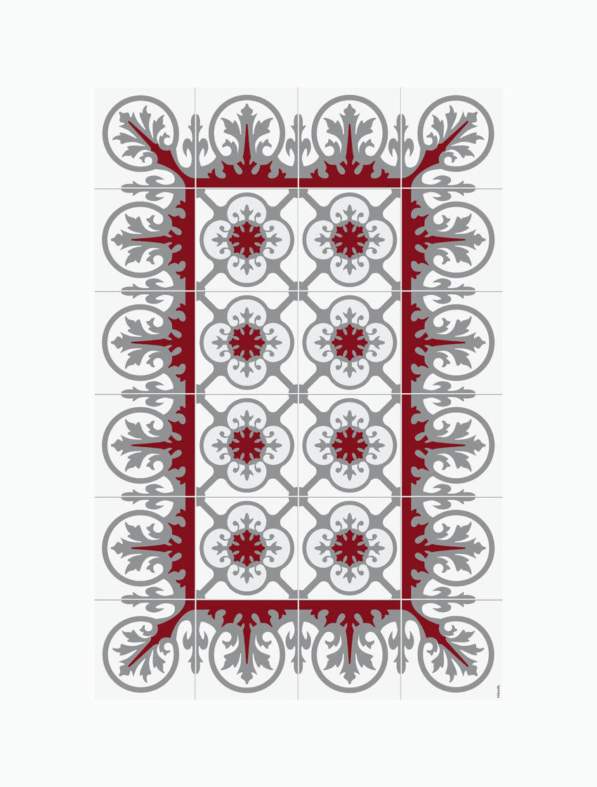 BARCELONE - Tapis en vinyle Aribau gris 80x120