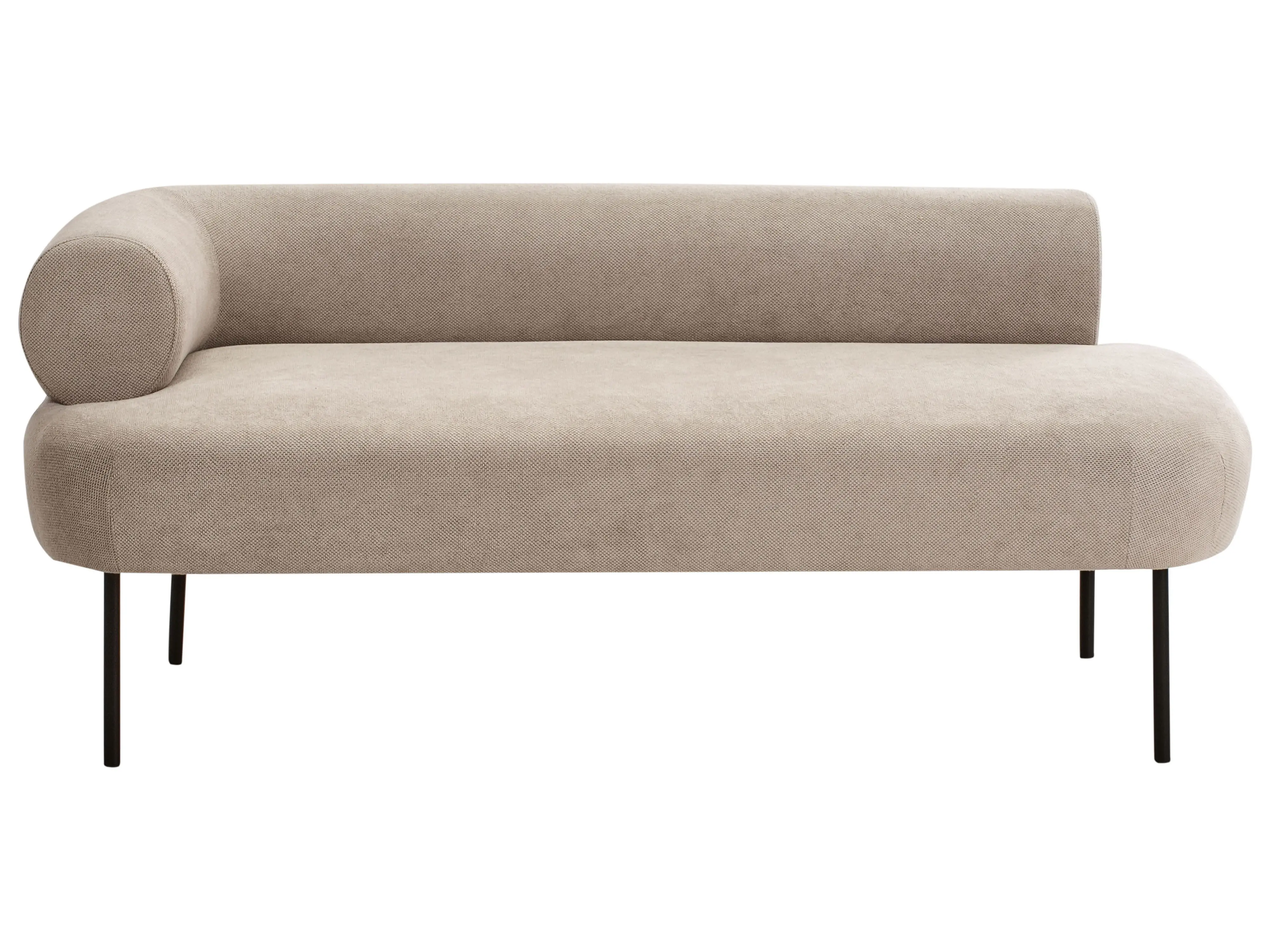 Left-Hand Chaise Longue MIRMANDE Fabric Taupe