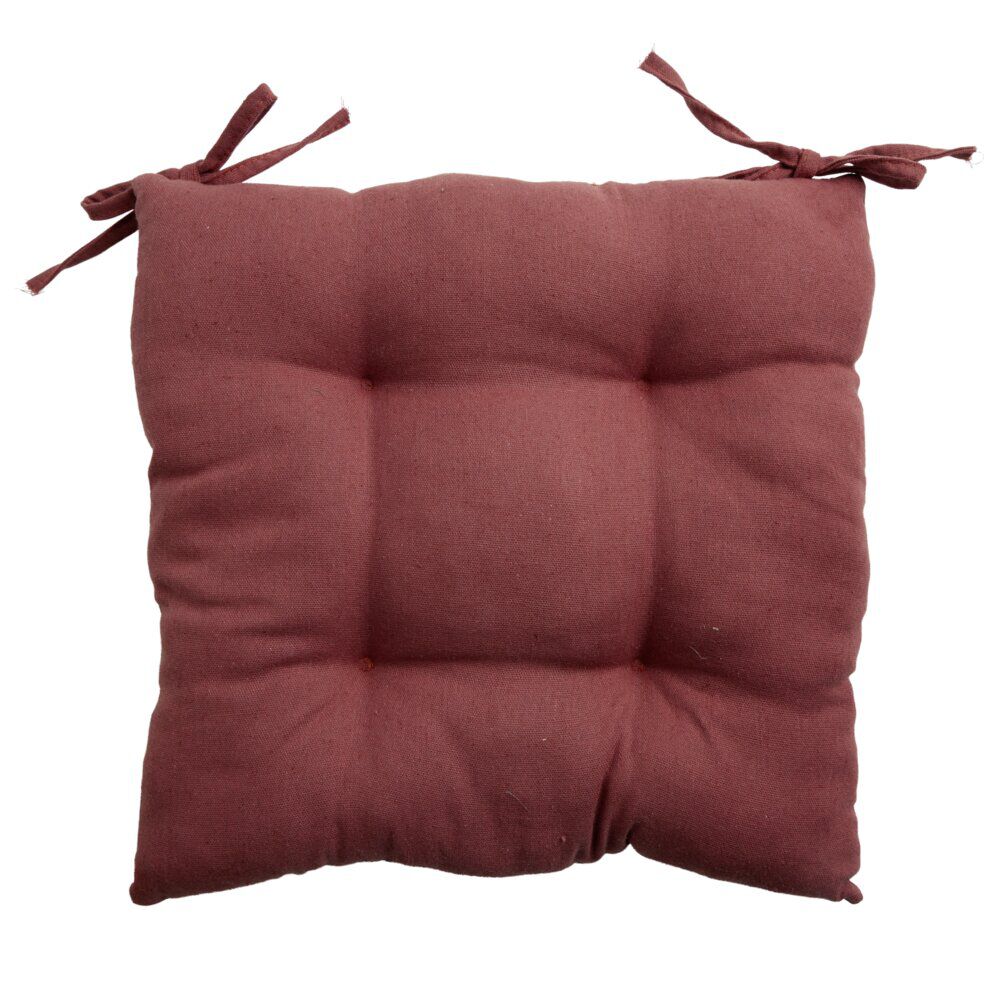 Galette de chaise carrée 38x38cm rouge terracotta